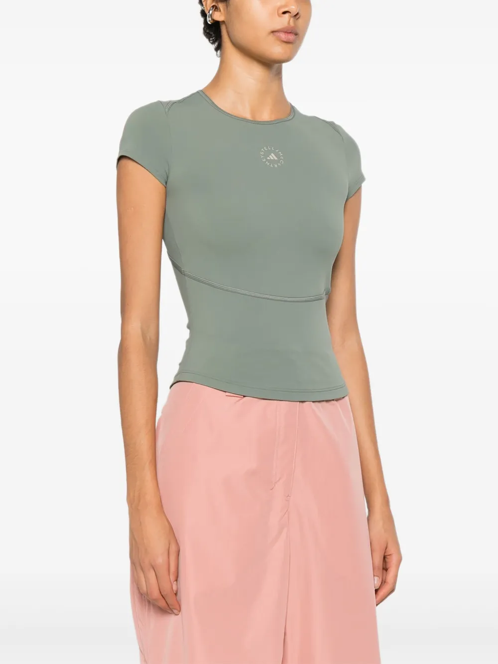 adidas by Stella McCartney Top met ronde hals Groen