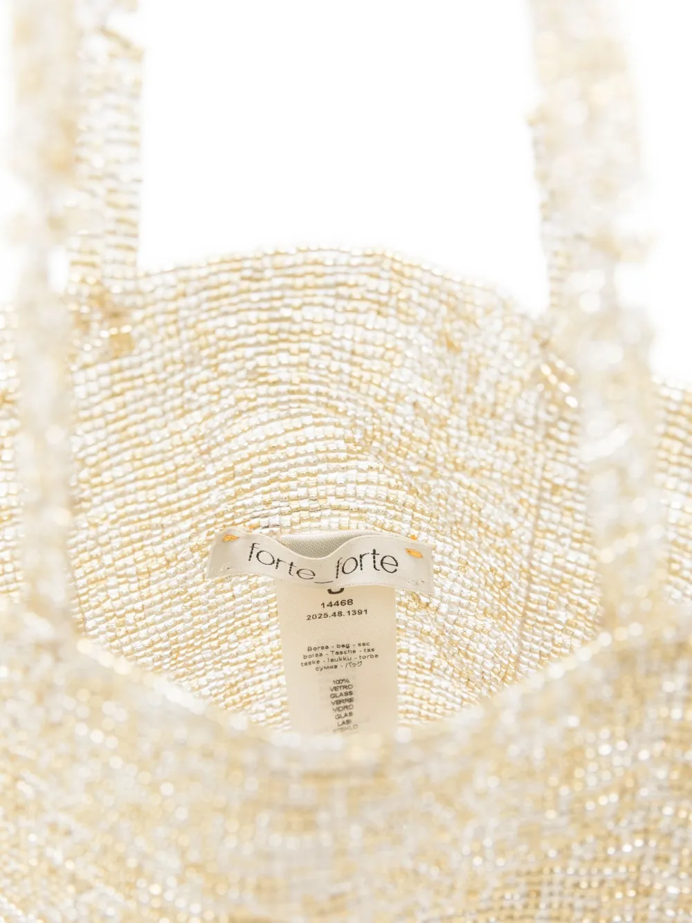 Forte Mini-tas met kralen Beige