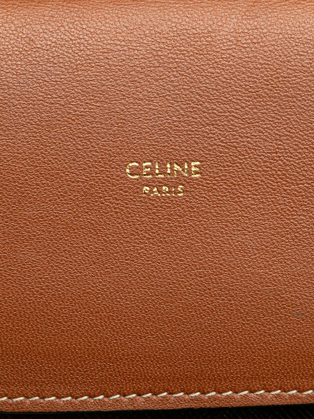 Pre-owned Celine 2021 Triomphe Coated Canvas Phone Pouch Flap Crossbody Bag In Brown