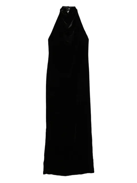 Raquel Diniz halterneck velvet midi dress