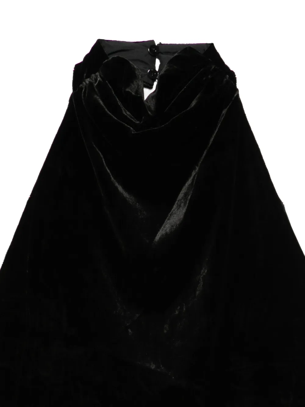 Raquel Diniz Fluwelen midi-jurk met halternek Zwart