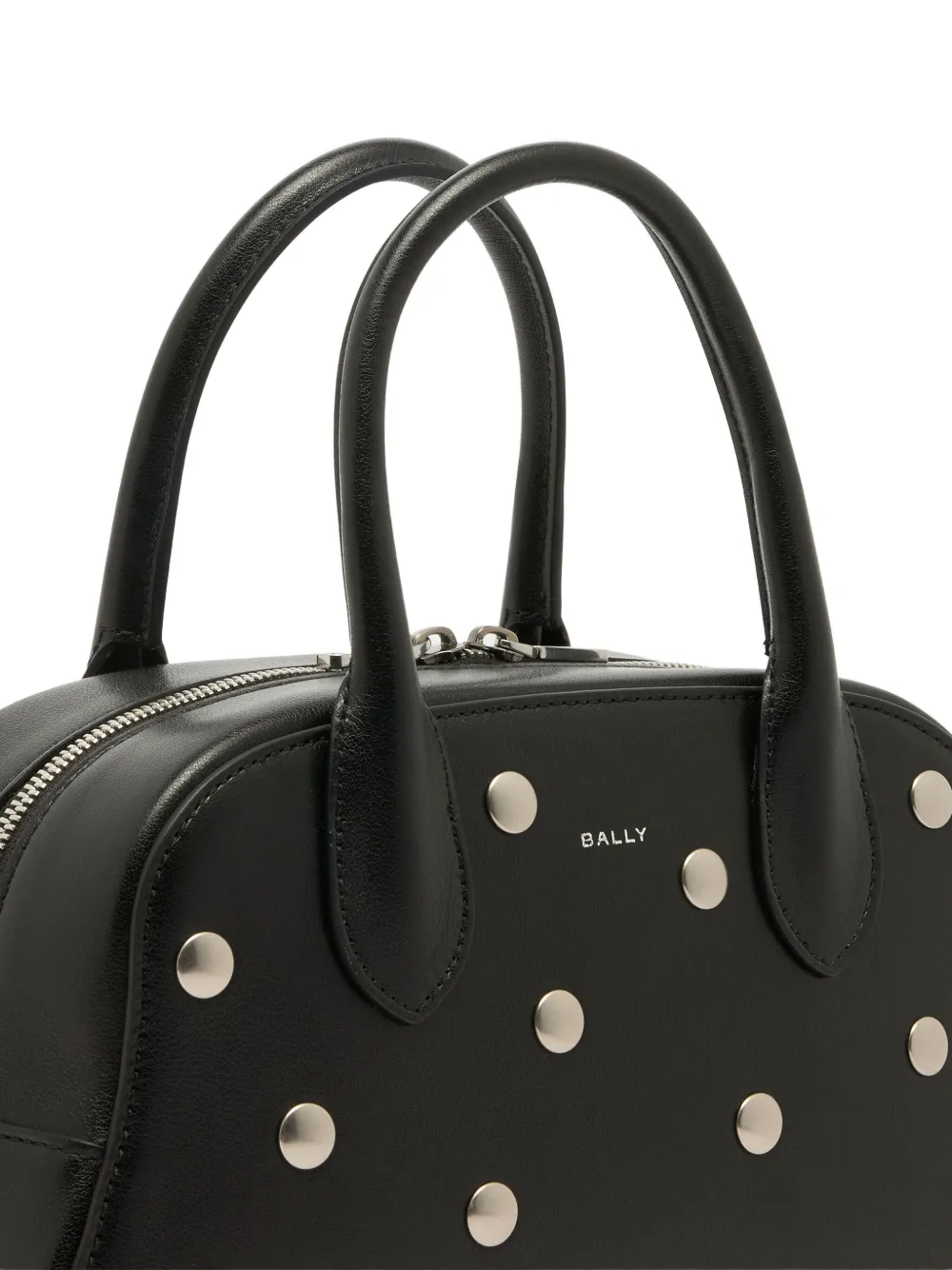 Bally Unda leren tas met handvat Zwart