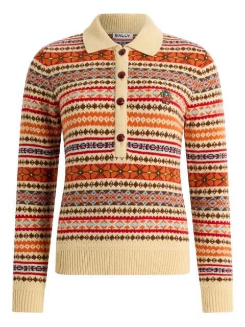 Bally playera tipo polo tejida con logo bordado