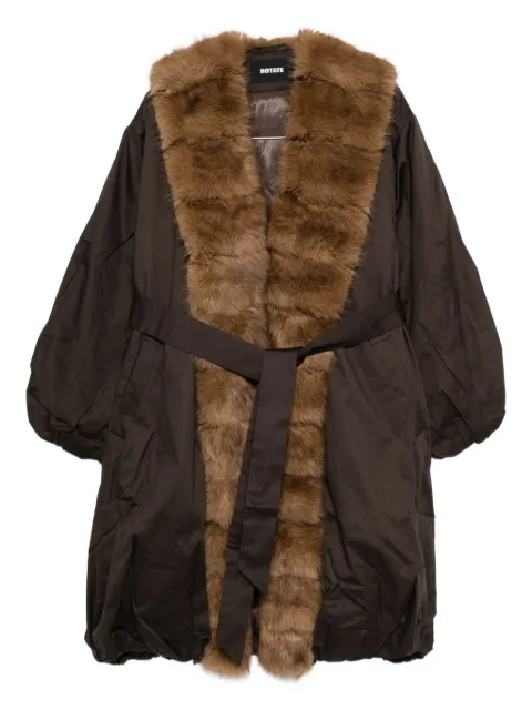 ROTATE BIRGER CHRISTENSEN ROTATE DONATELLA FAUX FUR COLLAR COAT