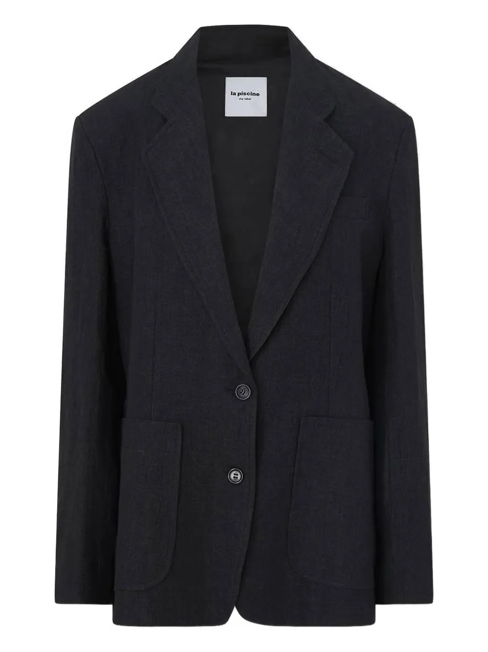 La Piscine Single-breasted Linen Blazer In Multi