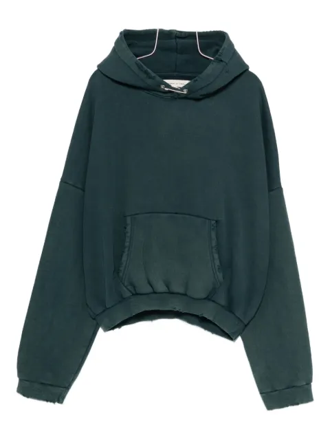 STAY HUMAN ON EARTH safety pin-detail hoodie