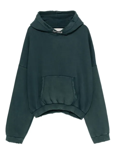 STAY HUMAN ON EARTH safety pin-detail hoodie