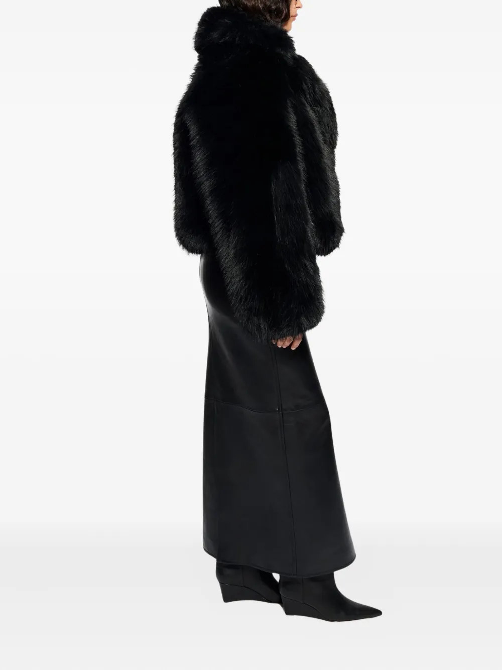 Stand Studio Faux-fur Jacket In Black