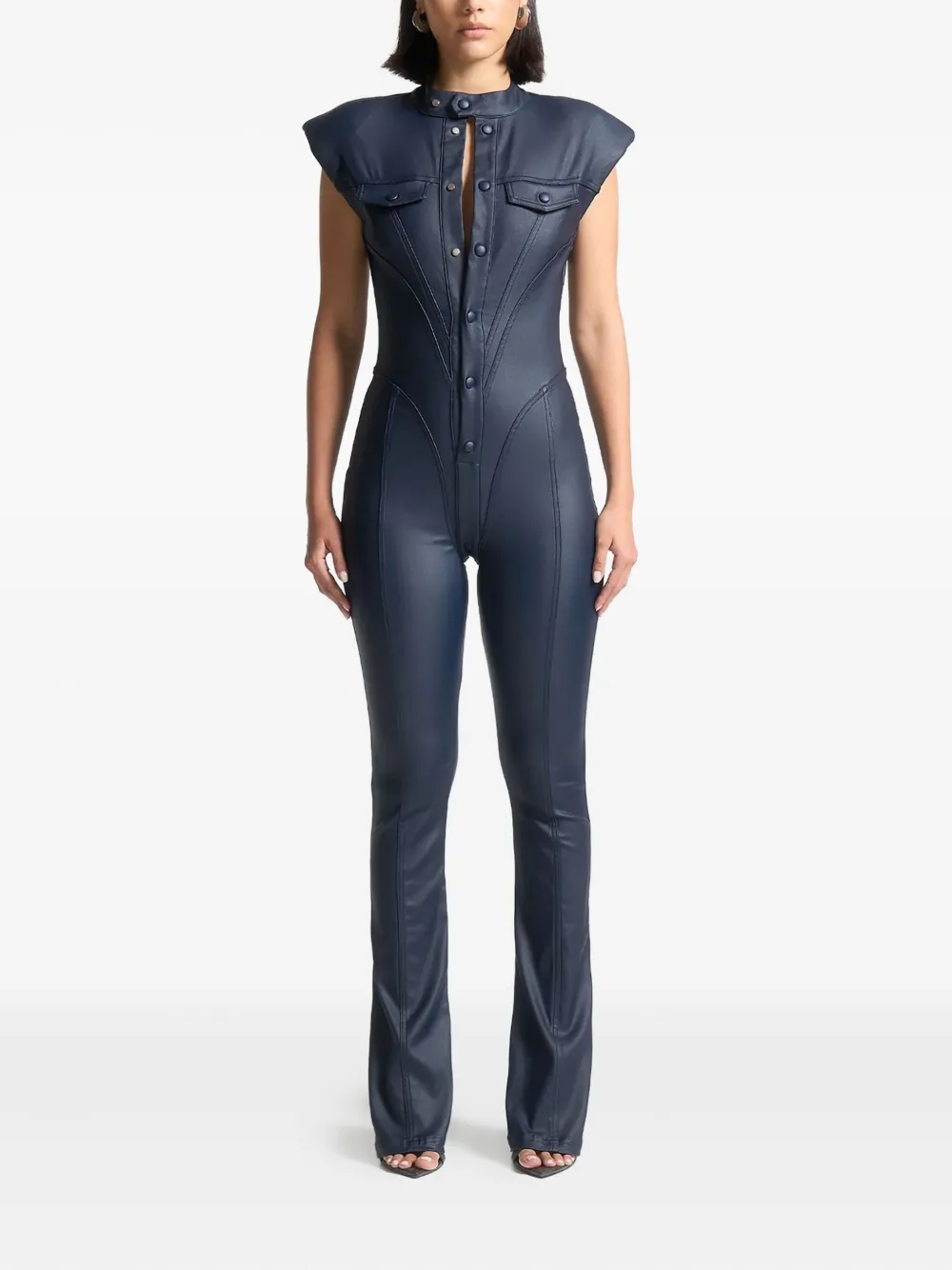 Manière De Voir shoulder-pads contour jumpsuit | Blue | Image 1