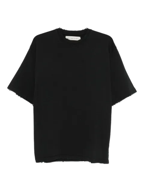 STAY HUMAN ON EARTH camiseta con bordes deshilachados