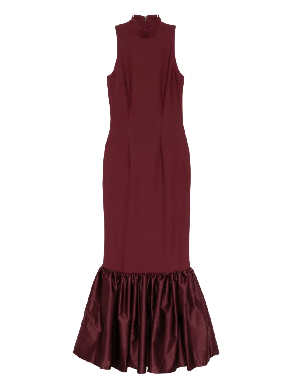 Rotate Birger Christensen Ruffled-hem Maxi Dress In Burgundy
