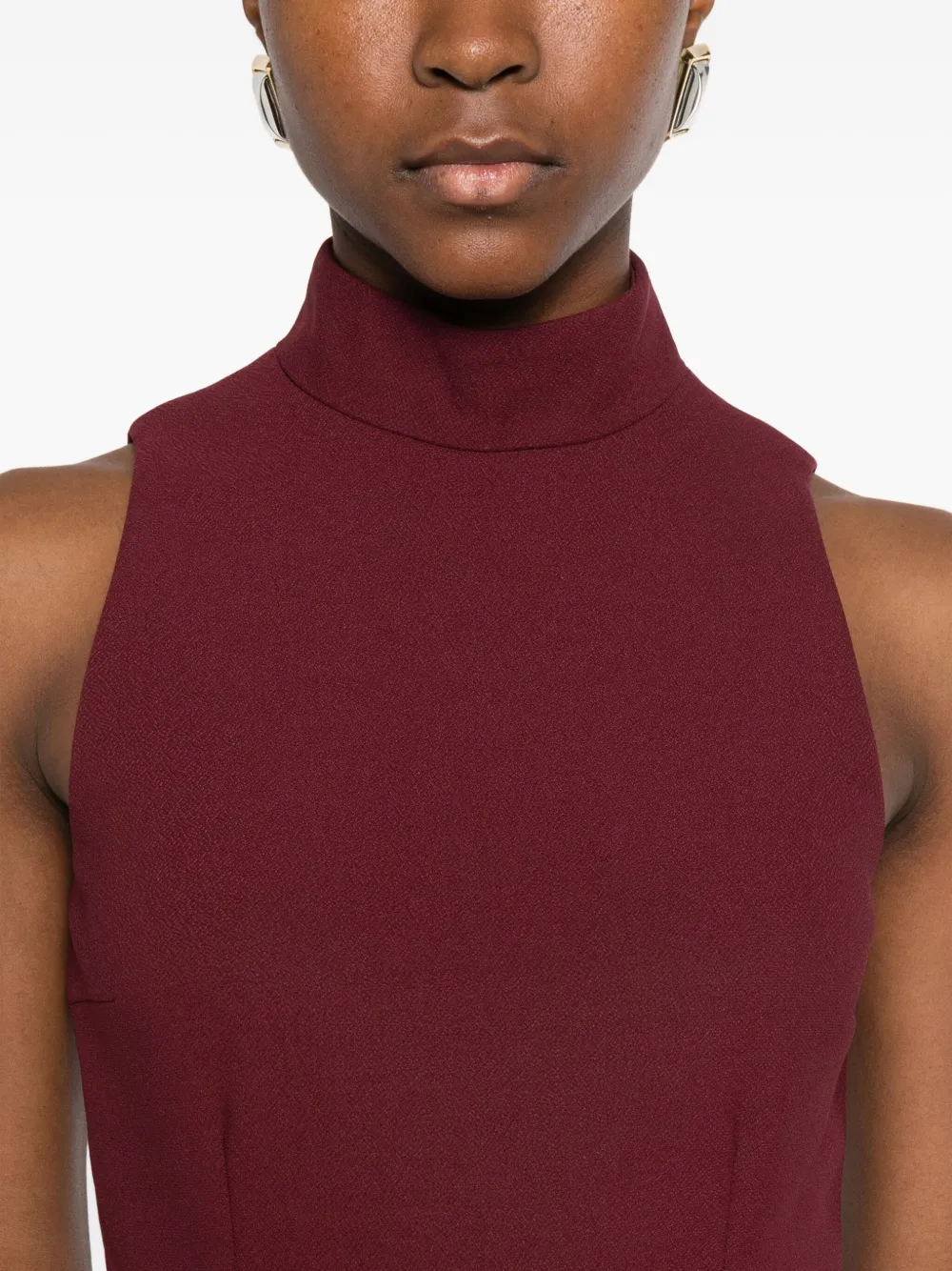 Rotate Birger Christensen Ruffled-hem Maxi Dress In Burgundy