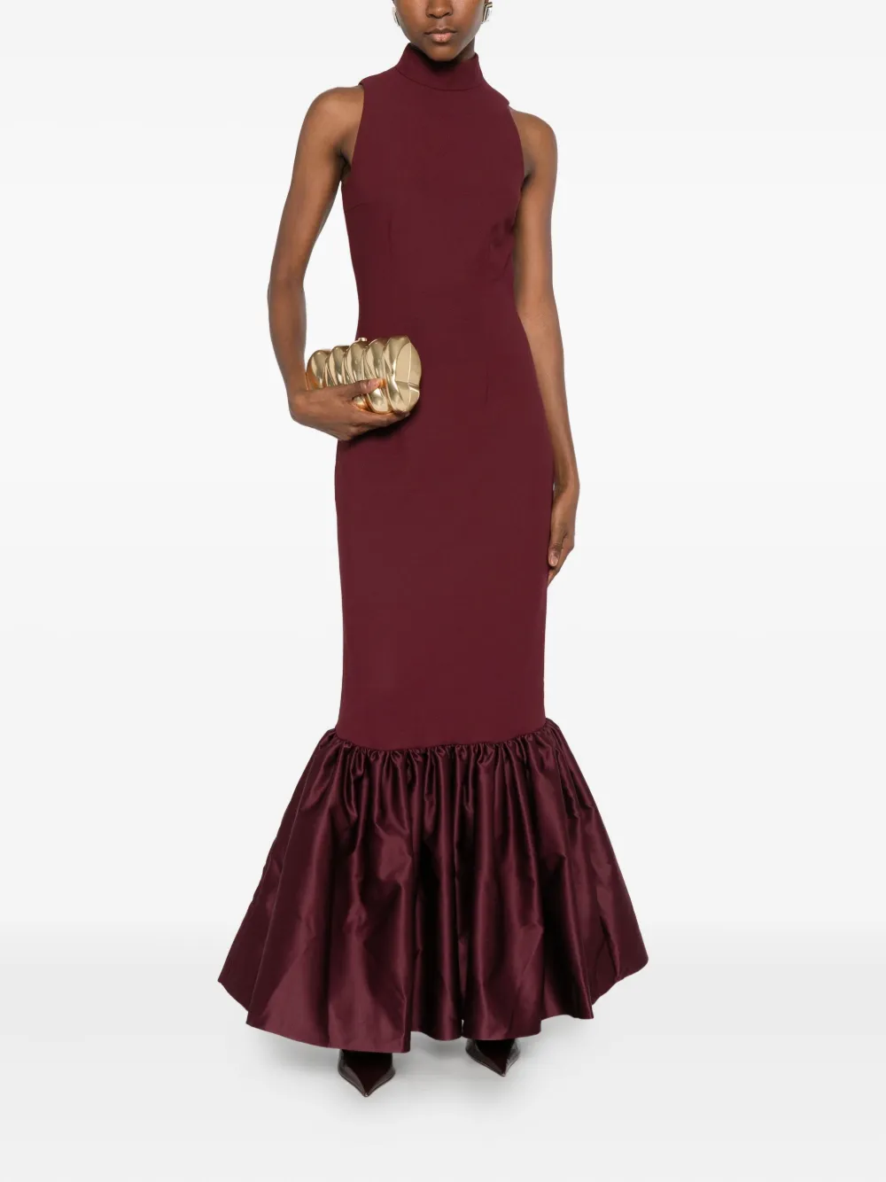 ROTATE BIRGER CHRISTENSEN ruffled-hem maxi dress - Rood