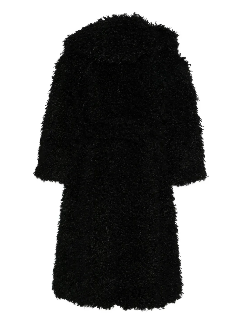 Rotate Birger Christensen Long-sleeves Faux-fur Coat In Black