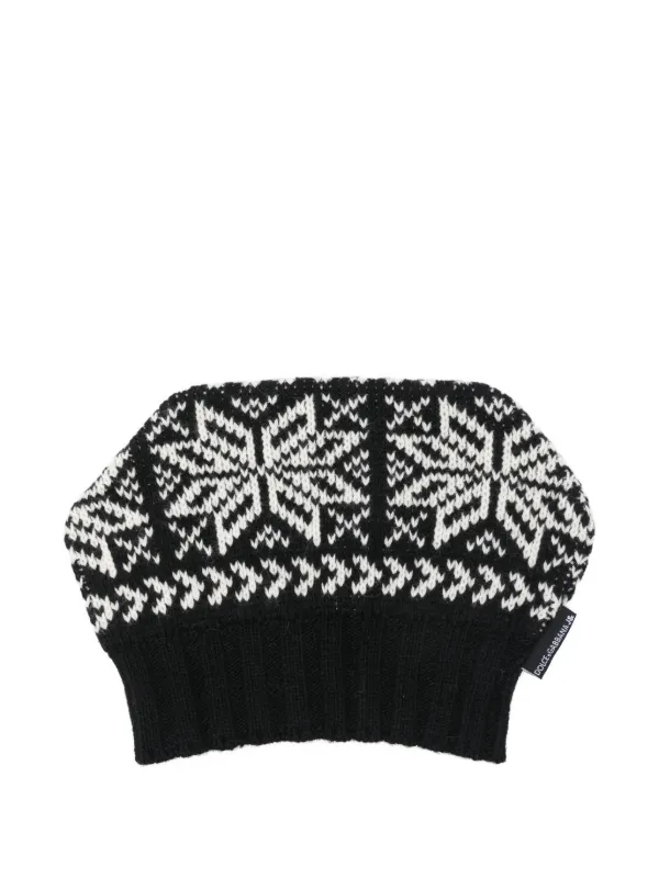 Dolce & Gabbana Pre-owned 2000s Patterned Beanie in Black
