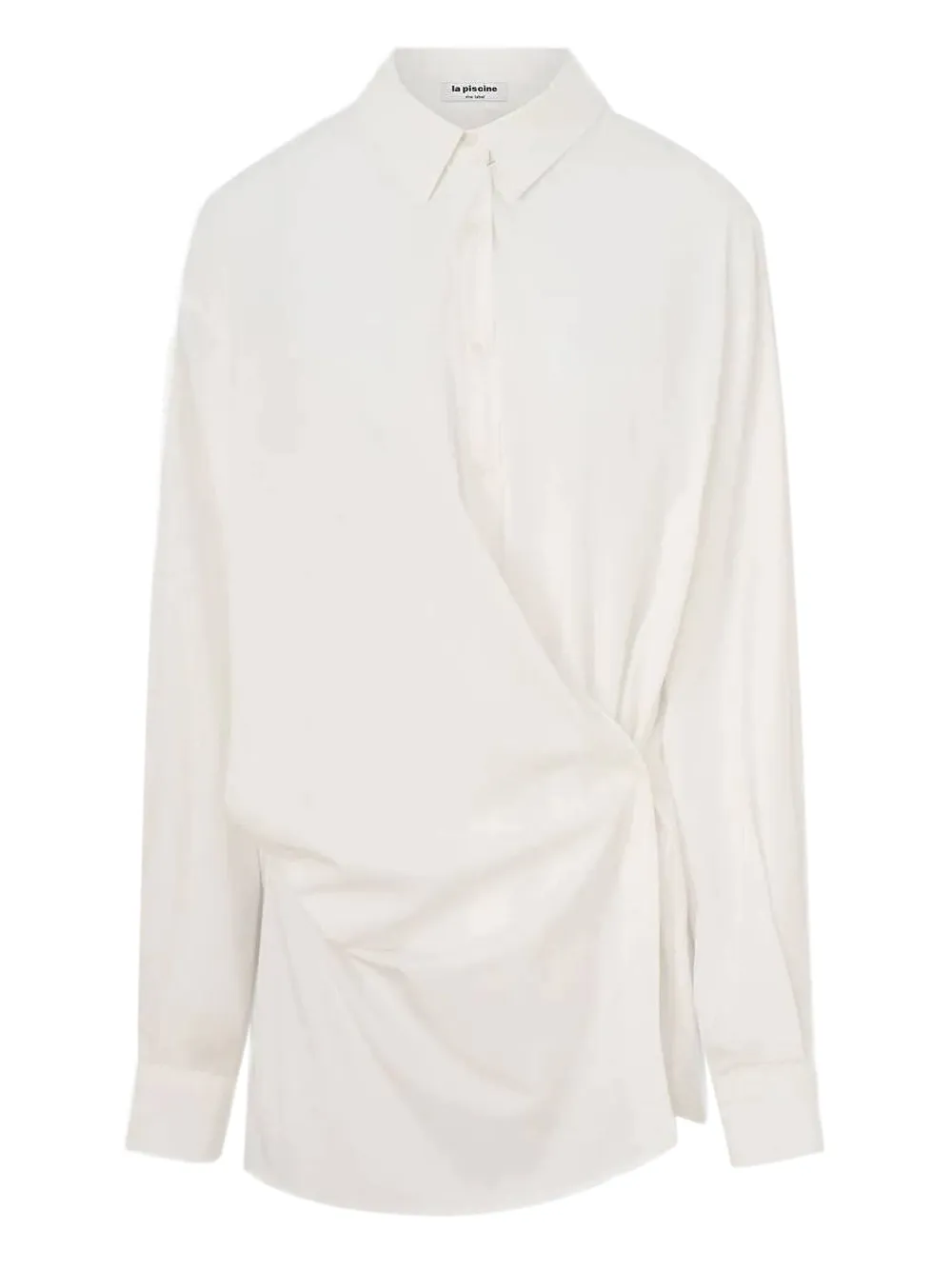 La Piscine Draped Shirt In White
