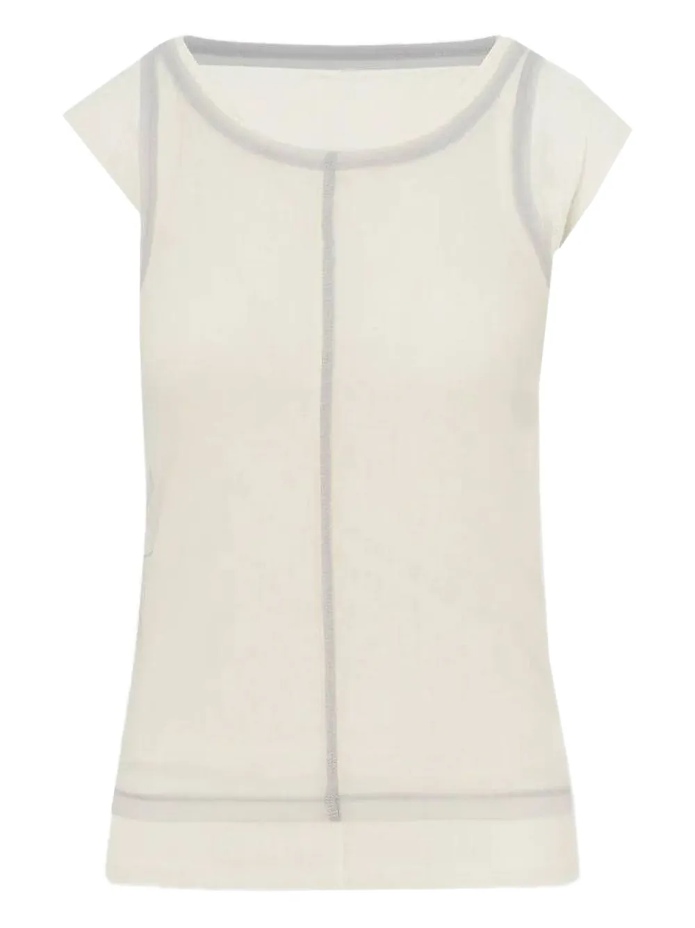 La Piscine Seam-detail T-shirt In White