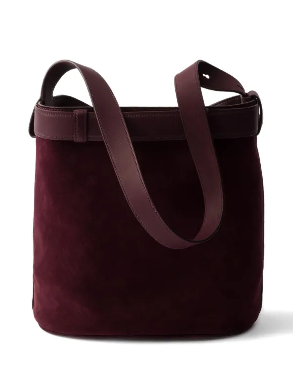 プラダ レッド スウェード ショルダーバッグ Prada スエード ショルダーバッグ | レッド | FARFETCH JP