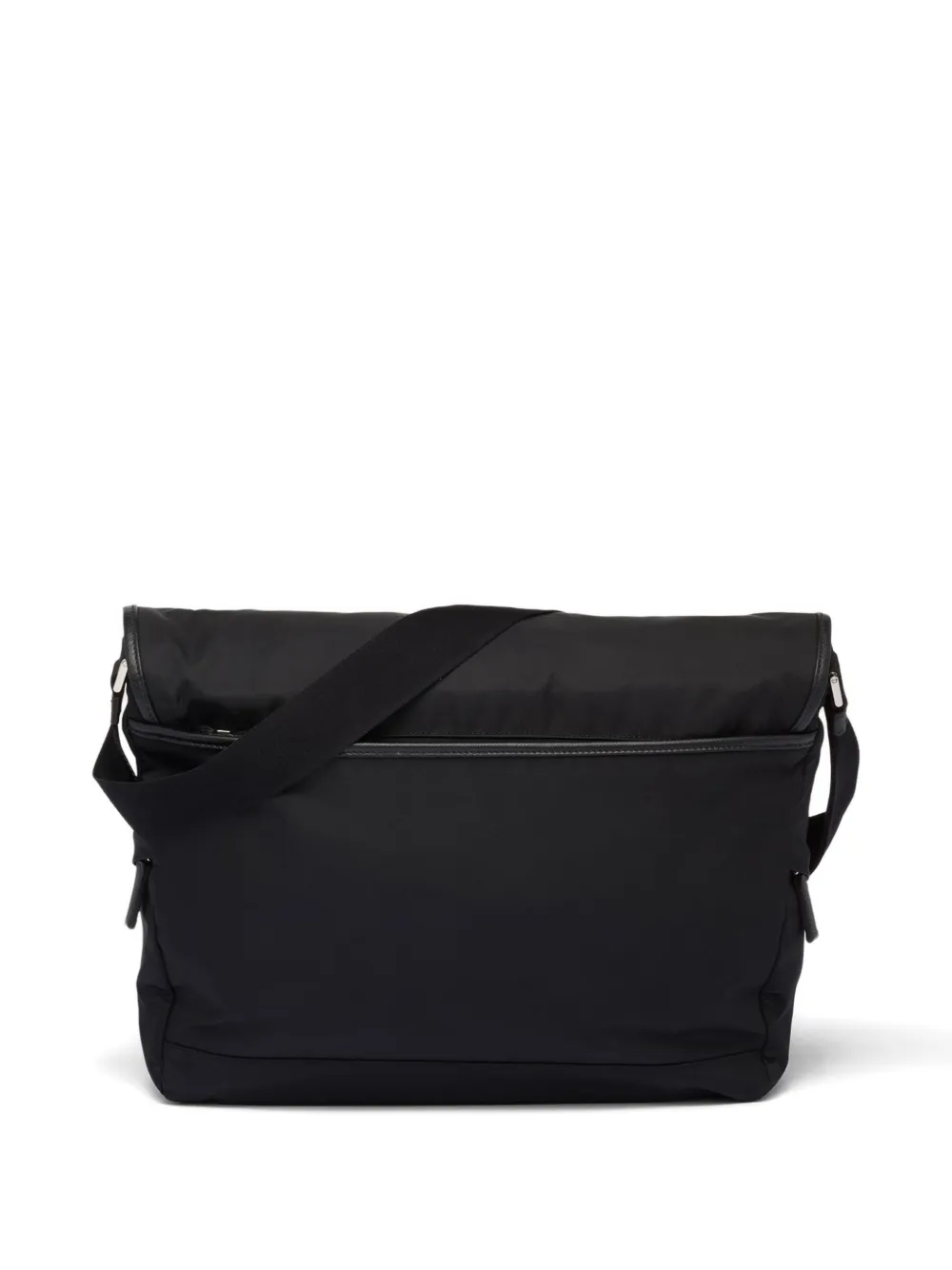 Prada Triangle-logo Buckle Messenger Bag In Black
