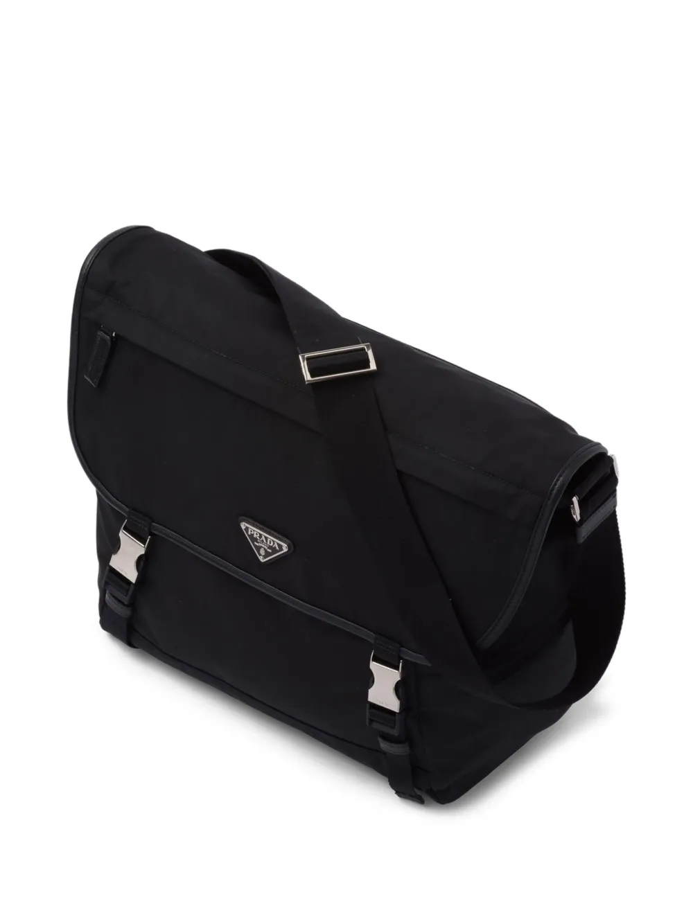 Prada Schoudertas met logo Zwart