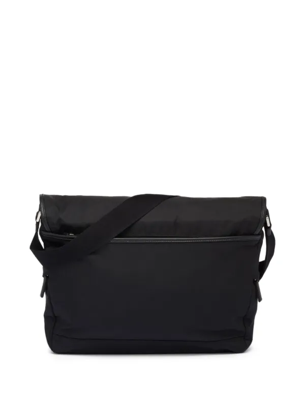 Prada triangle-logo Buckle Shoulder Bag | Black | FARFETCH