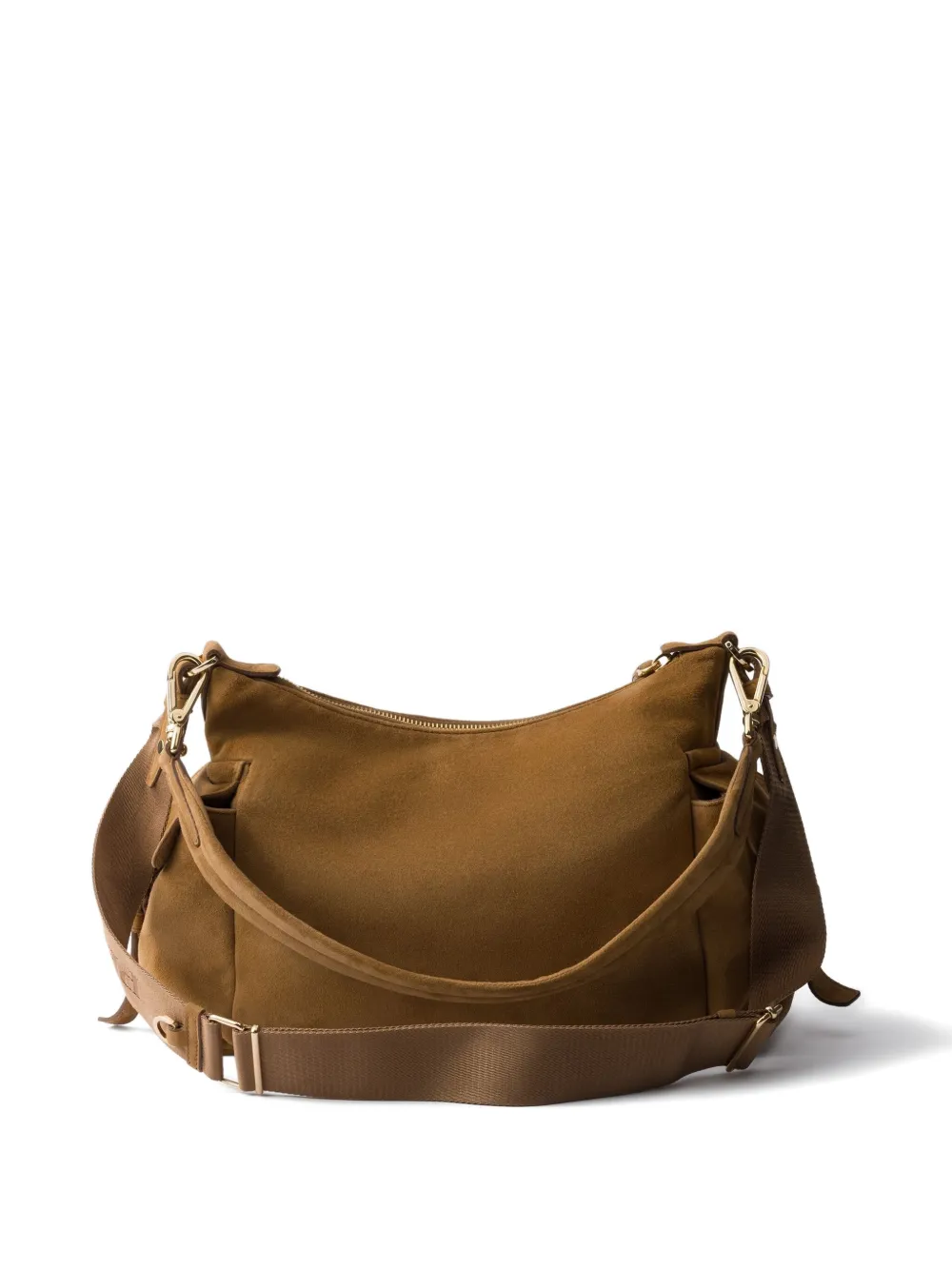 Prada large Explore suede-leather shoulder bag - Bruin