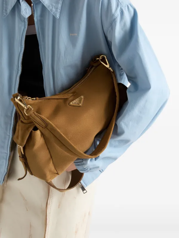 Prada Large Explore Shoulder Bag | Brown | FARFETCH