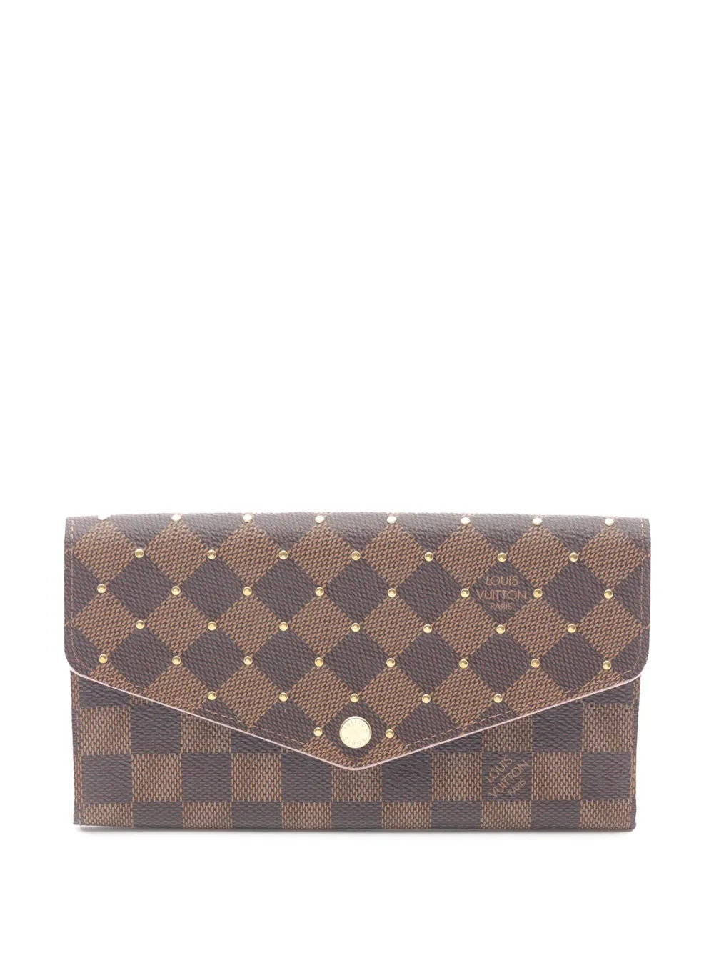 Louis Vuitton Pre-Owned 2019 ダミエ エベヌ スタッズ サラ ウォレット 長財布 - ブラウン Louis Vuitton Pre-Owned 2019 ダミエ エベヌ スタッズ サラ ウォレット 長財布 - ブラウン