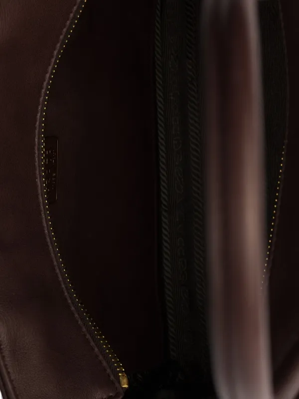 し*へ様 レアアイテム！　PRADA 大容量　ブラウン レザー ビジネスバッグ Dark Brown Prada Bonnie large leather handbag | PRADA - United States