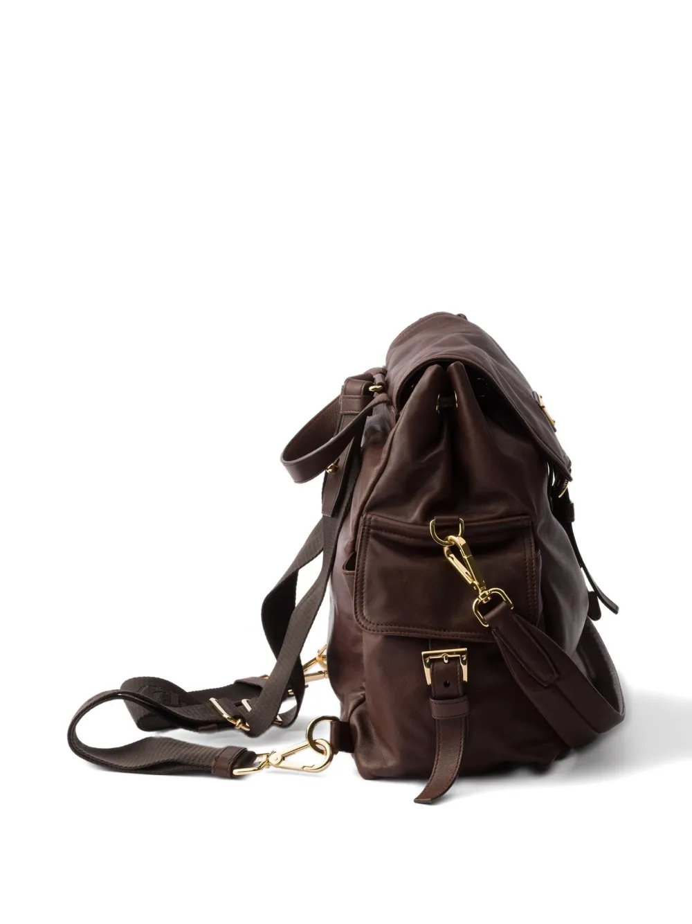Prada Medium Explore Leather Backpack In Brown