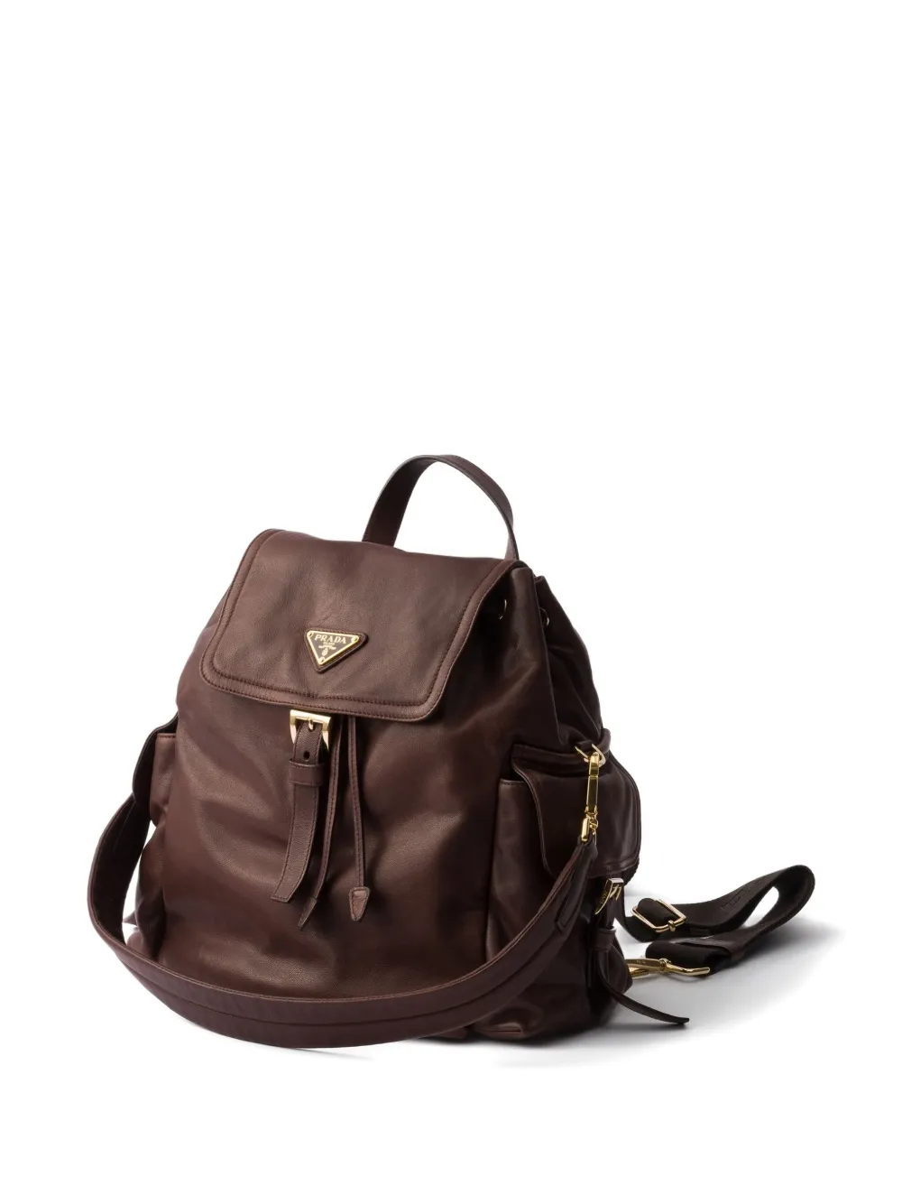 Prada Medium Explore Leather Backpack In Brown