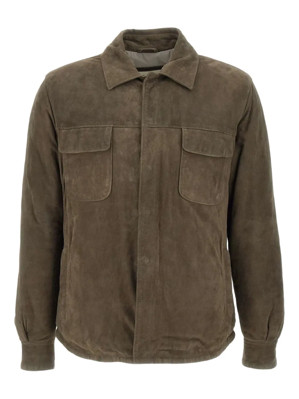 VOLFAGLI Modigliani camoscio buttoned-pockets leather jacket | Brown | Image 1