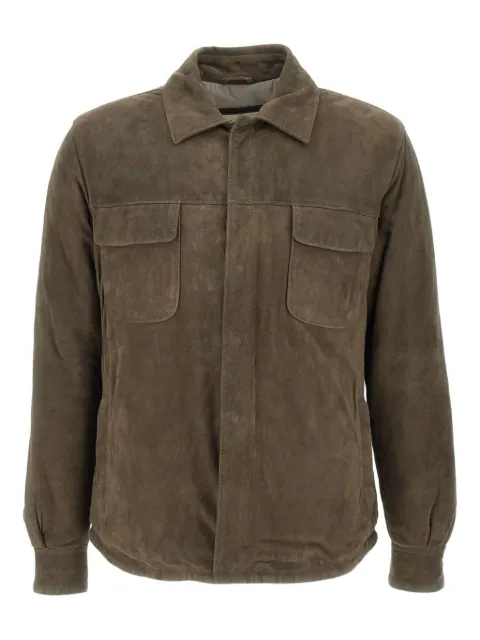 VOLFAGLI Modigliani camoscio buttoned-pockets leather jacket