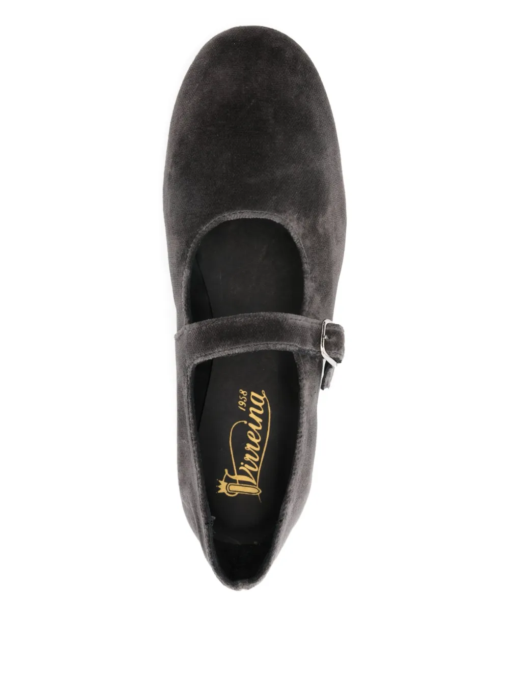 Virreina Strap Ballet Flats In Gray