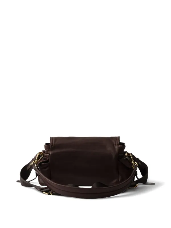 Prada Explore Medium Nappa Leather Shoulder Bag With Flap | Brown Prada Explore Medium Nappa Leather Shoulder Bag With Flap | Brown
