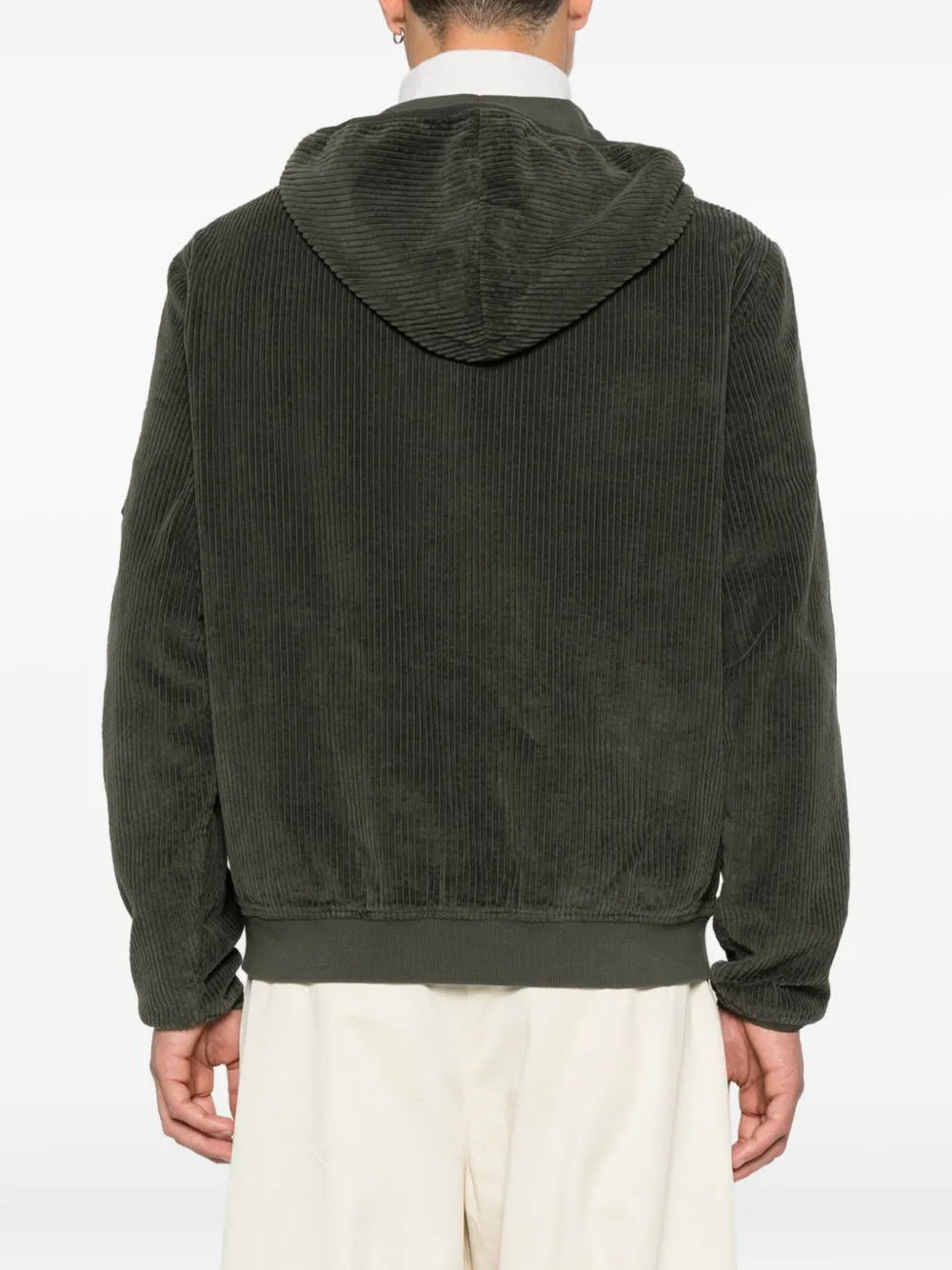 C.P. Company Ribfluwelen hoodie Groen