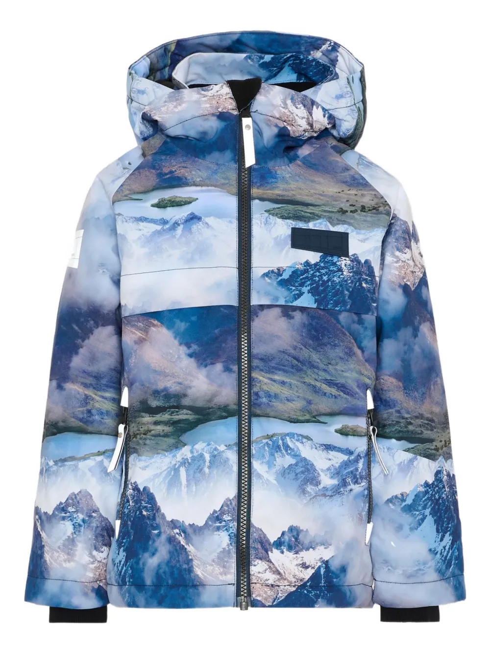Molo Castor Snowy Mountains-print hooded jacket | Blue | Image 1