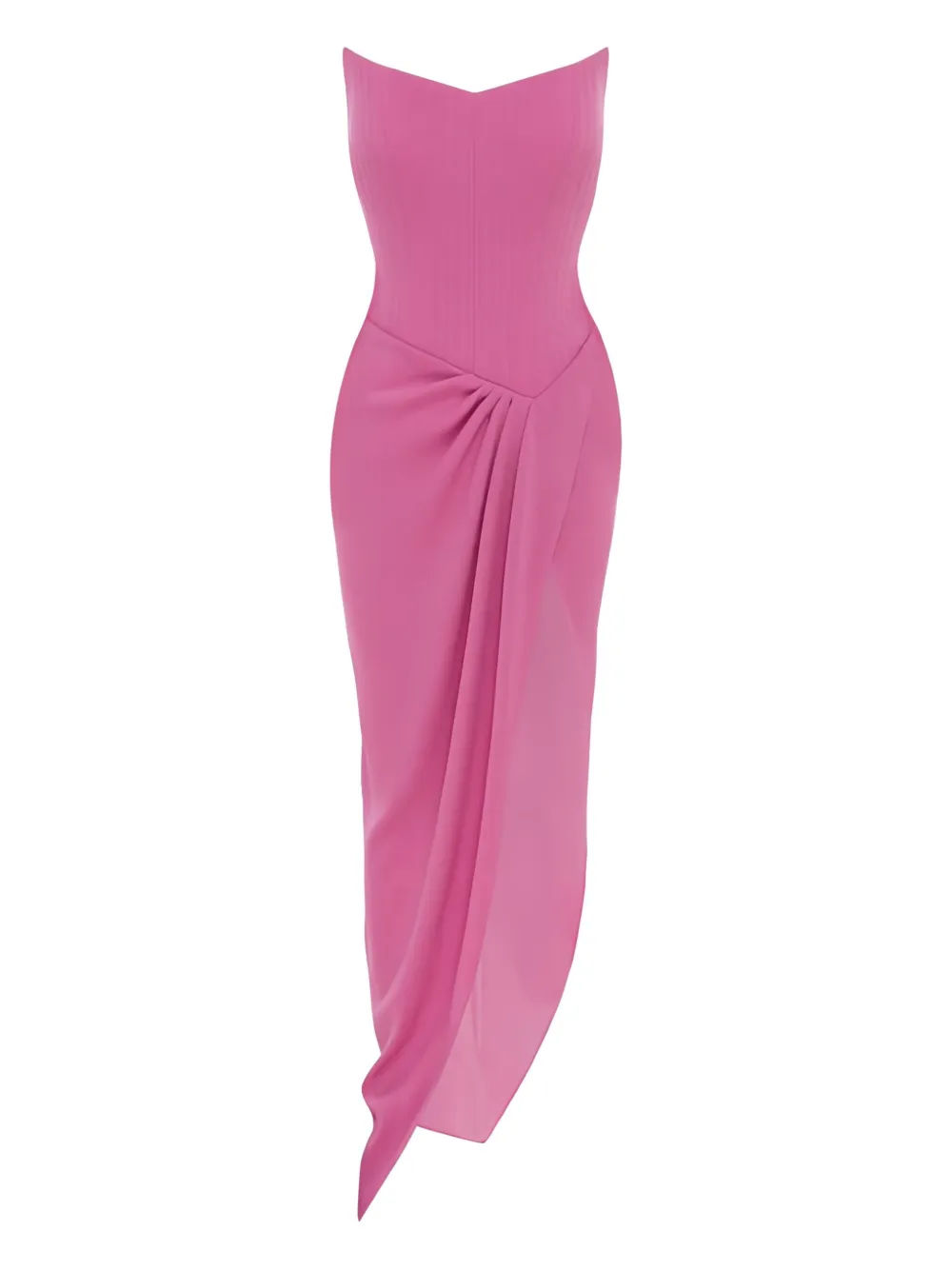 Alex Perry Asymmetrical Drape Maxi Dress In Pink