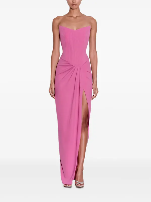 Alex Perry Asymmetrical Drape Maxi Dress | Pink | FARFETCH