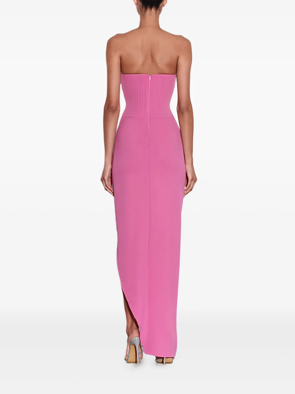 Alex Perry Asymmetrical Drape Maxi Dress In Pink