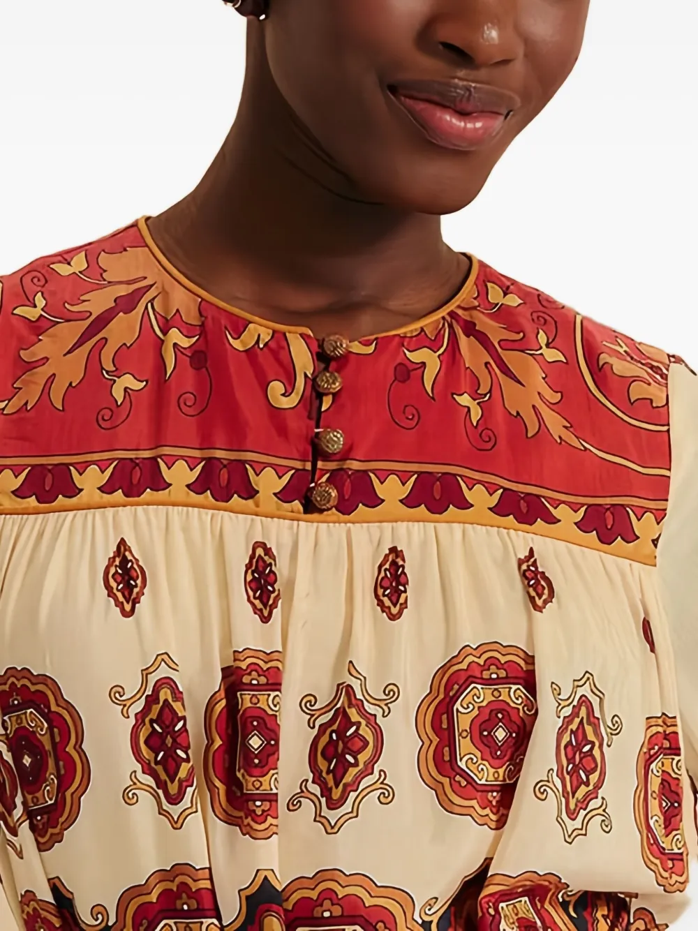 FARM Rio Ainka Tiles jurk met ceintuur Rood