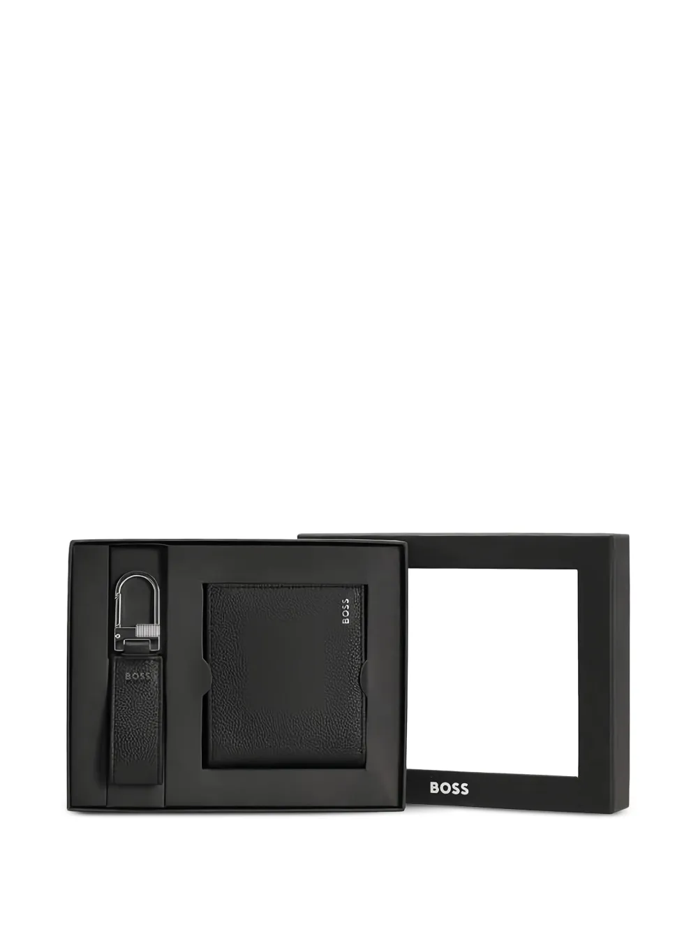 Hugo Boss Wallet And Keyring Set In Black