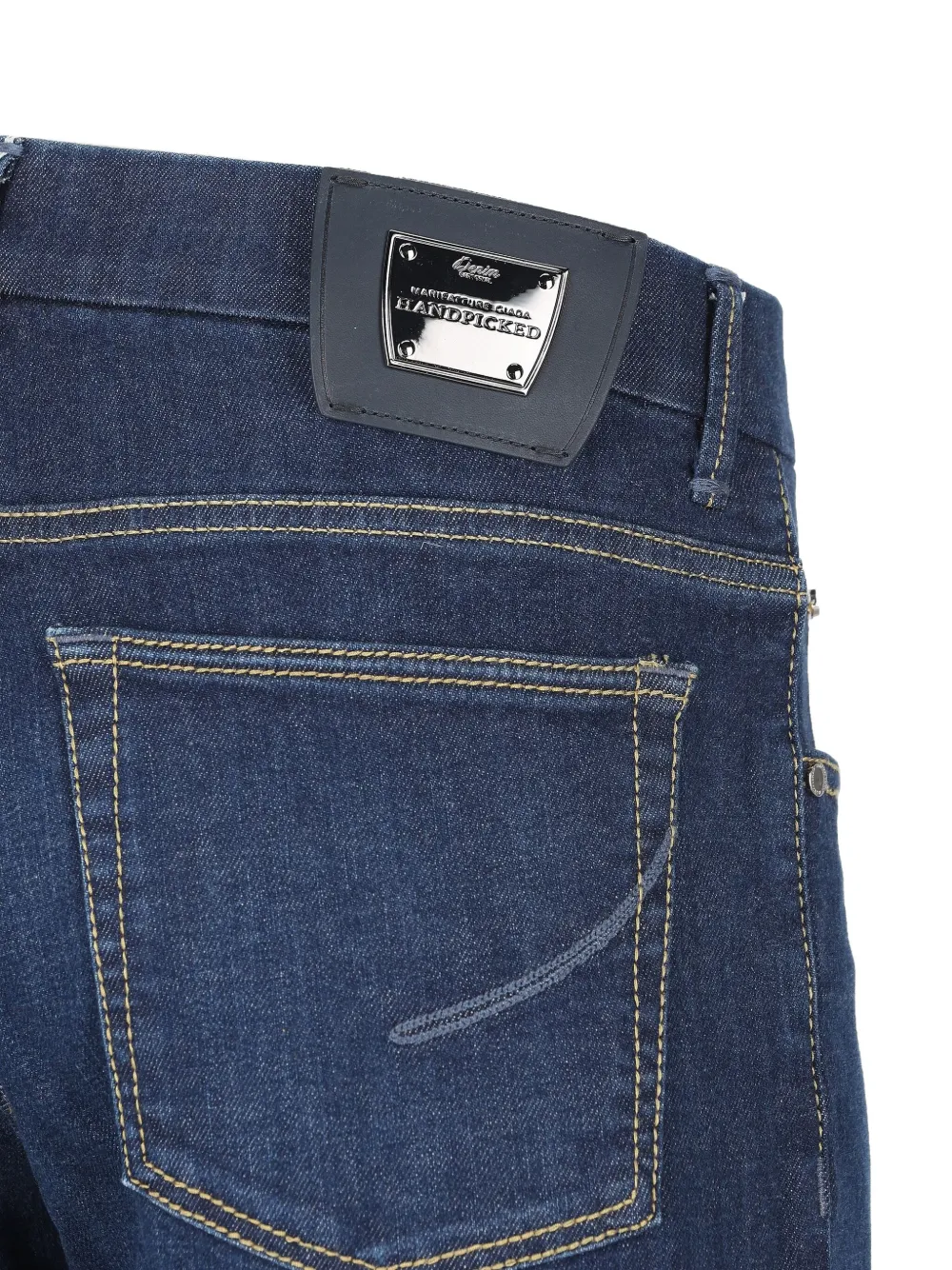  Hand Picked Patch Pocket Denim Trousers - Blue 