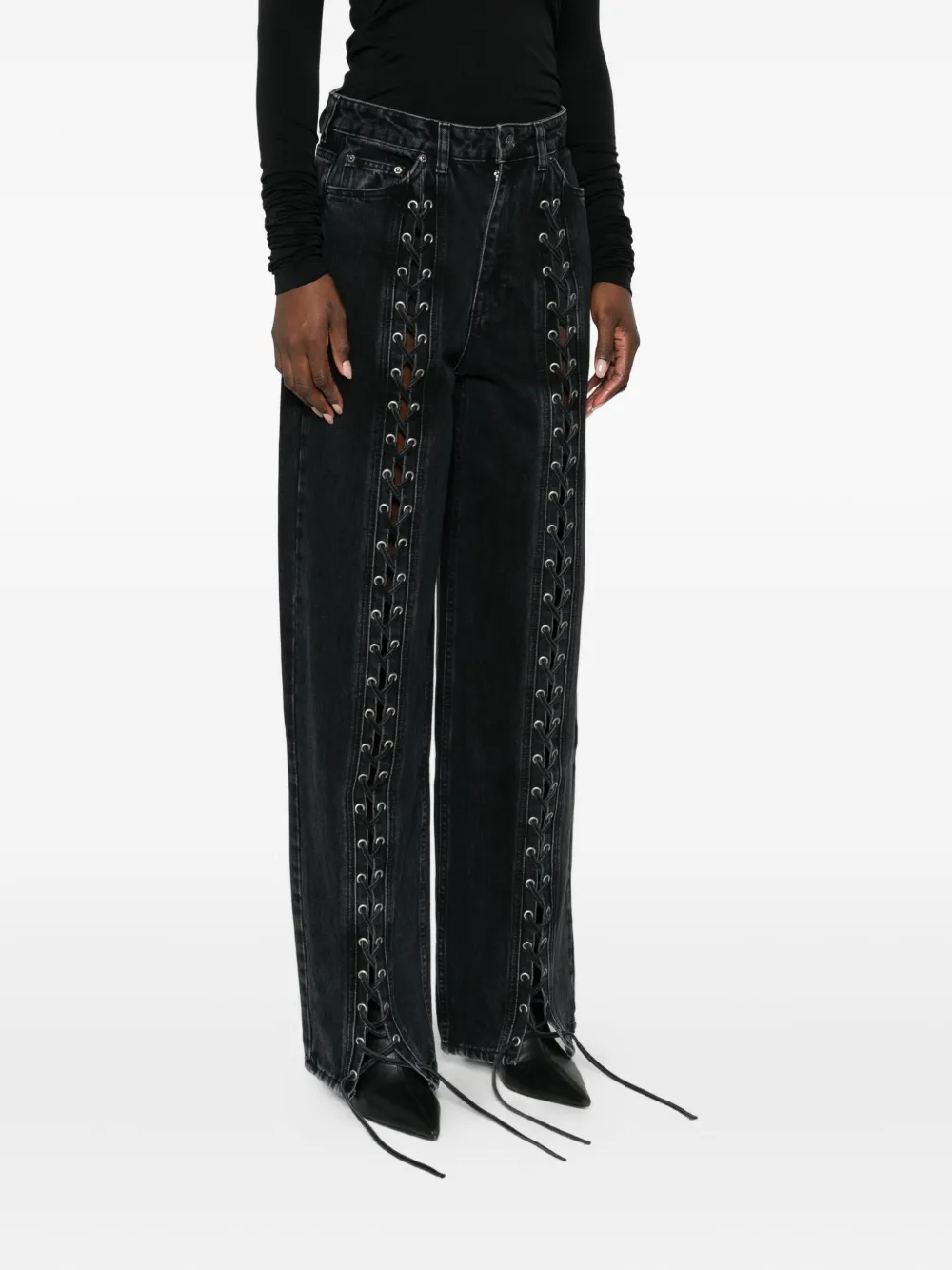 Rotate Birger Christensen Cotton Pants In Black