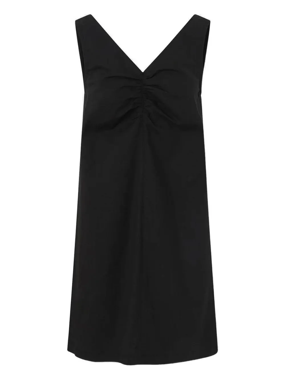 La Piscine Ruched V-neck Dress In Black