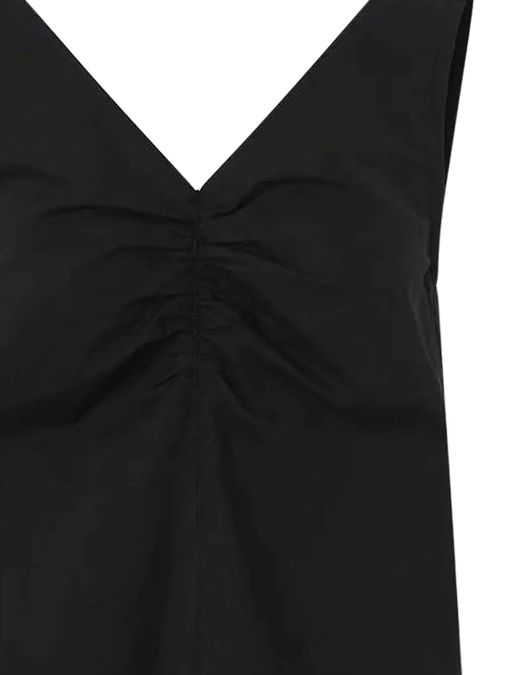La Piscine ruched V-neck dress - Zwart