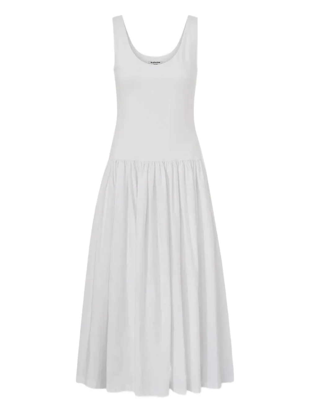 La Piscine Gathered Midi Dress In White
