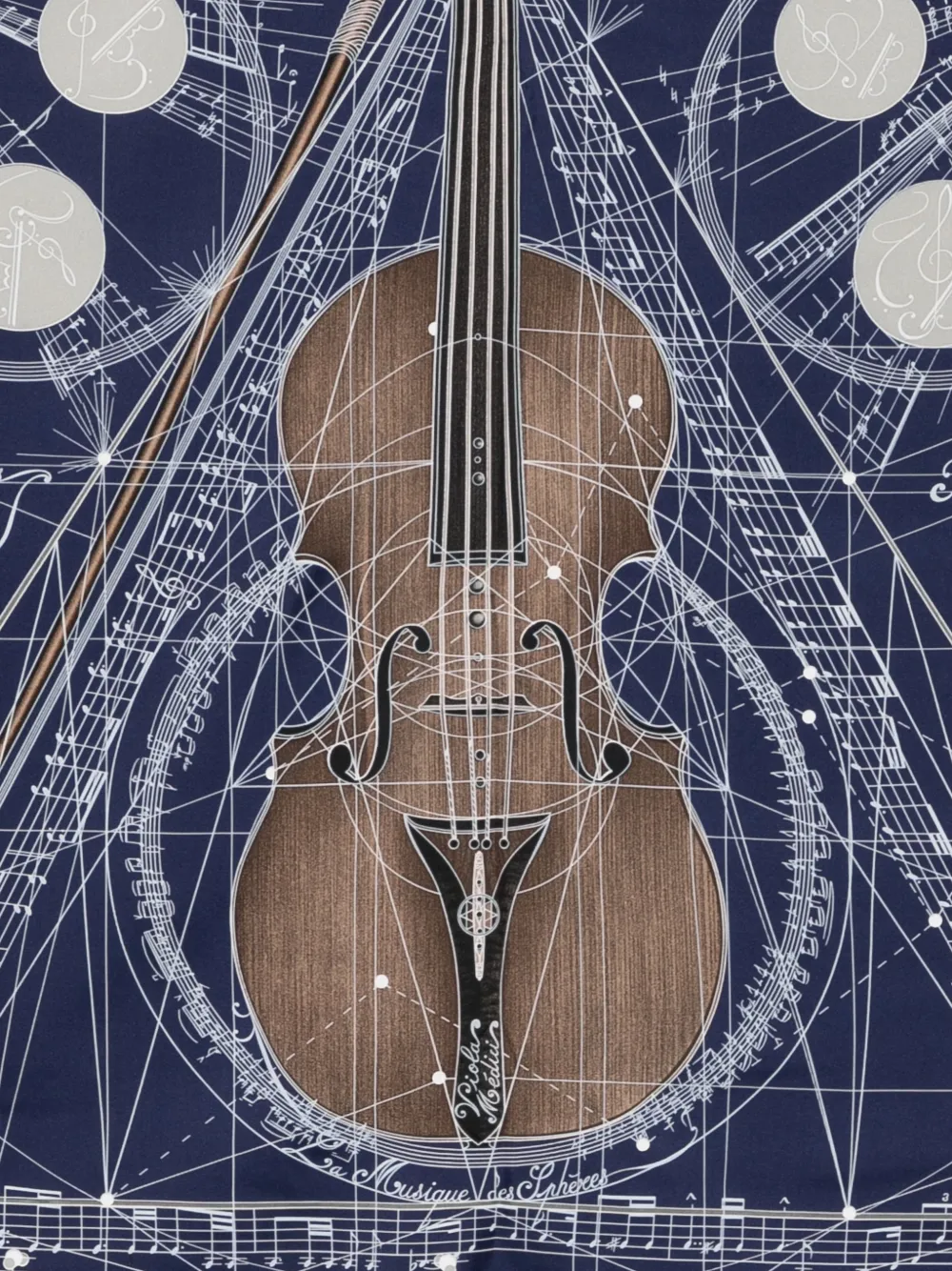 Pre-owned Hermes 2000s Printed Silk Scarf In Blue