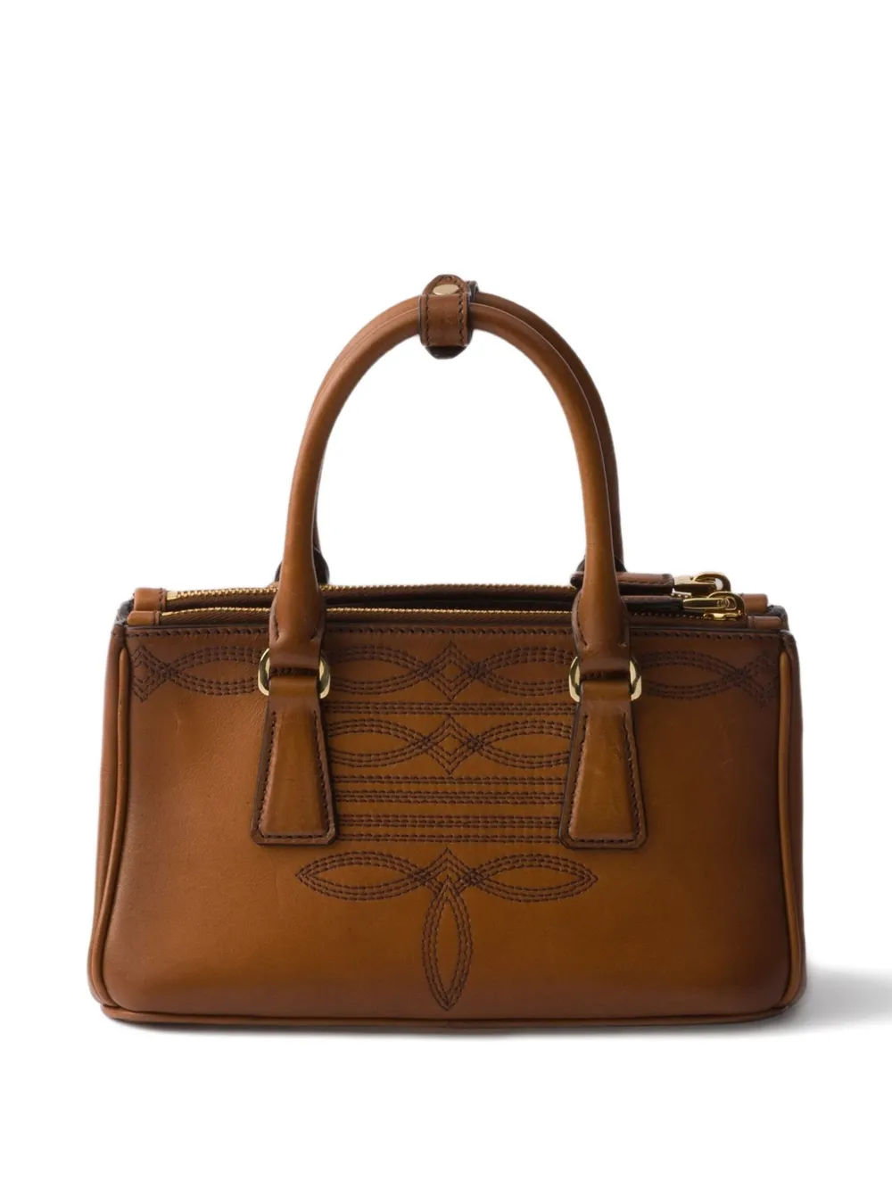 Prada mini Galleria leather tote bag - Bruin