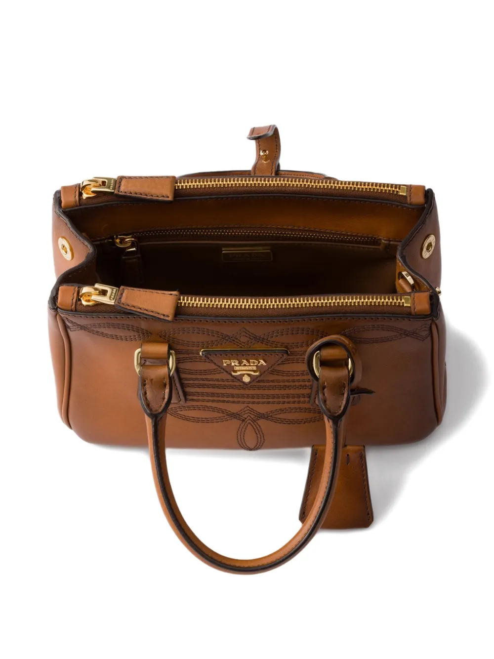 Prada Galleria leren shopper Bruin